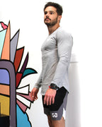 Academy Men's Long Sleeve Shirt with Double Arrow on Chest | Grey