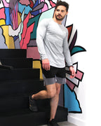 Academy Men's Long Sleeve Shirt with Double Arrow on Chest | Grey