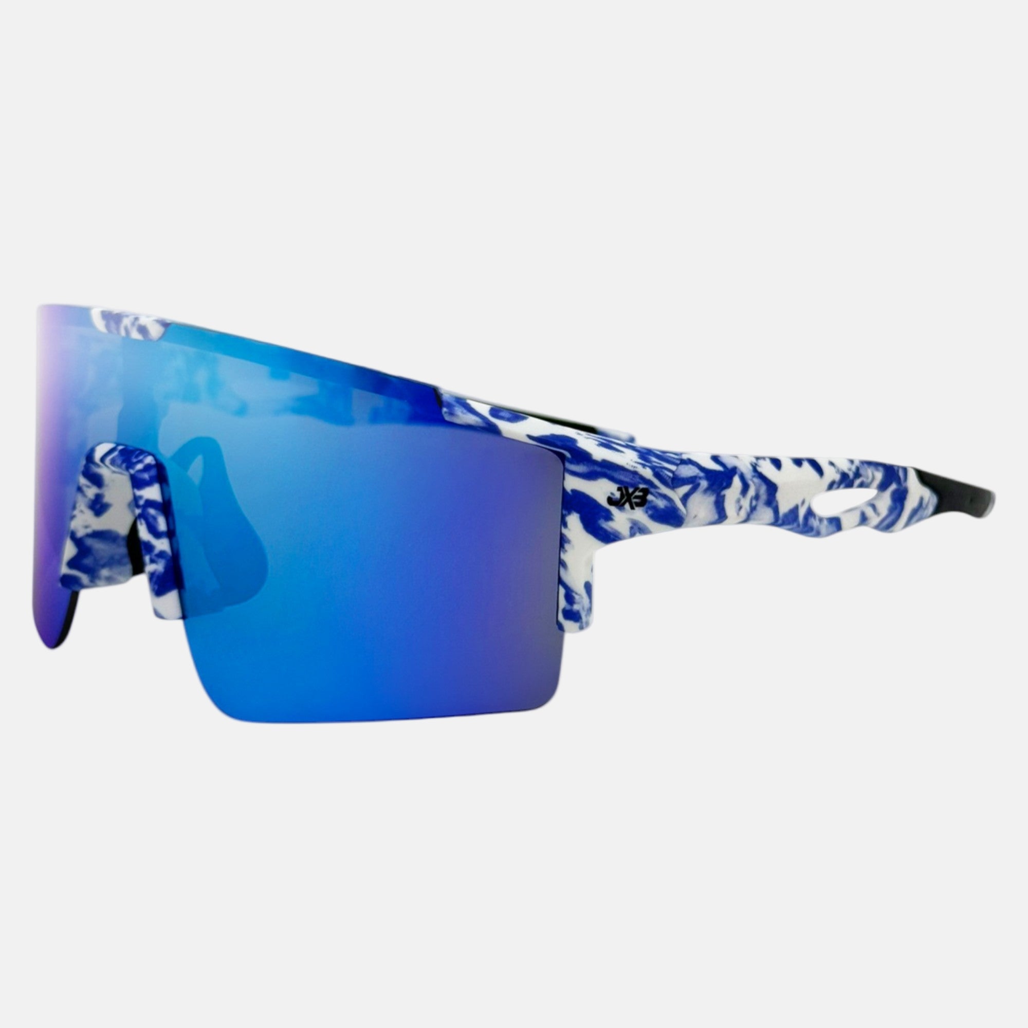Selket Top-Framed Wrap Shield Sunglasses JBX