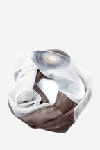 Ethereal Mixed Silk Infinity Scarf | Eggshell and Mauve