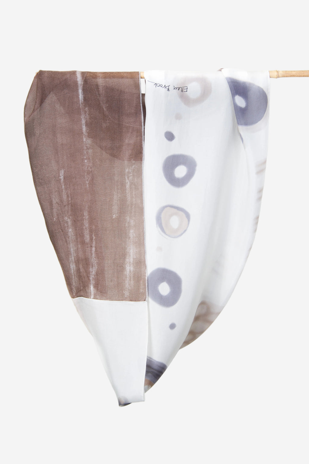 Ethereal Mixed Silk Infinity Scarf | Eggshell and Mauve