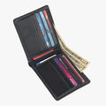 Black Textured Leather Mens Wallet