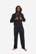 Men's Henley Style Bamboo Viscose Fleece Hoodie + Fleece Lounge Pants