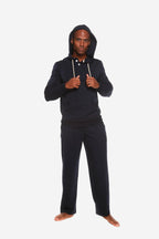 Men's Henley Style Bamboo Viscose Fleece Hoodie + Fleece Lounge Pants