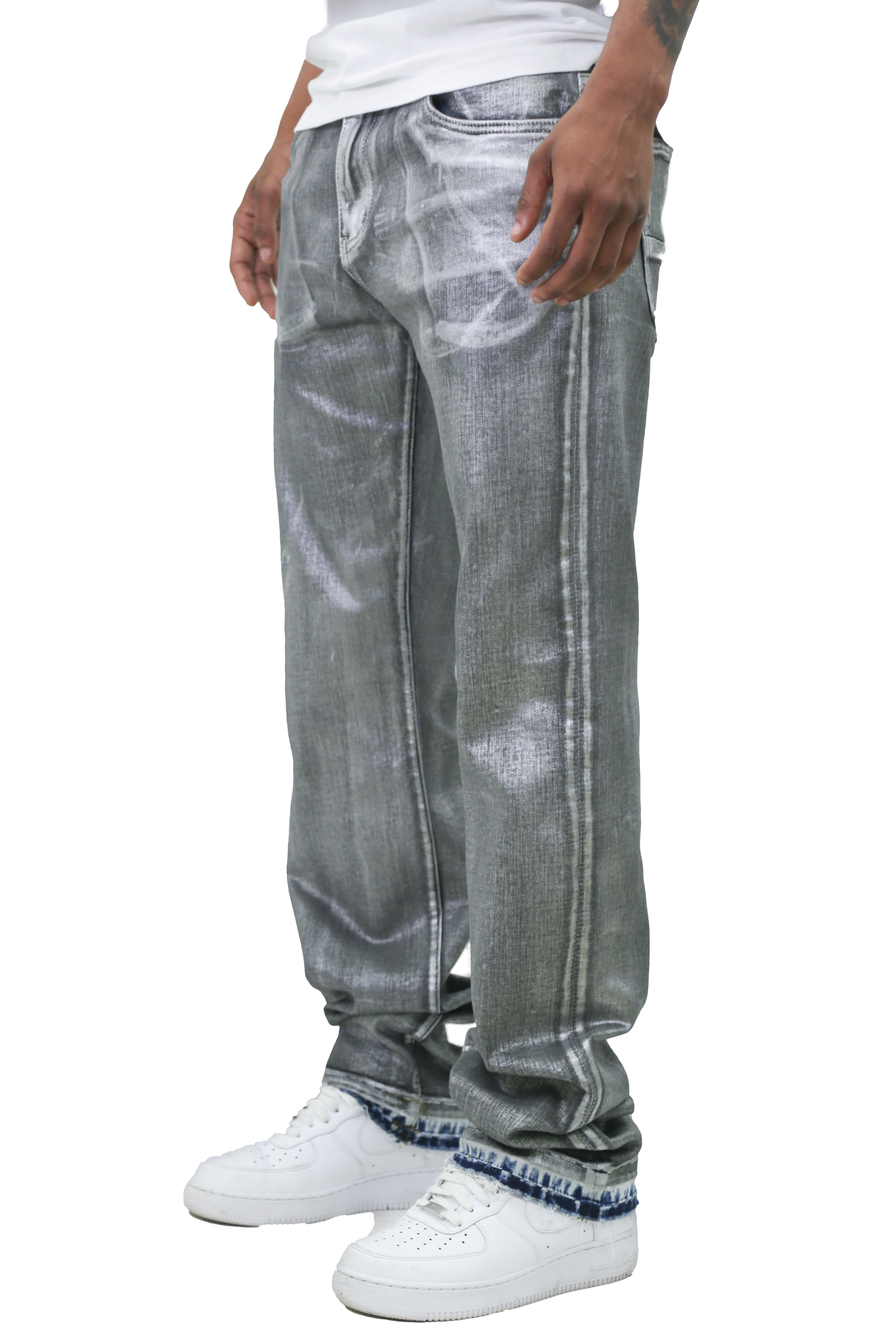 Armor Jeans Metallic Printed Stacked Jeans