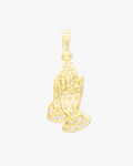 Folded Praying Hands CZ Pendant 14K Gold Filled