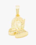 Folded Praying Hands CZ Pendant 14K Gold Filled