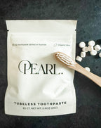 Starter Kit: The Pearl Jar White Sea Glass & Fluoride Mint Toothpaste Tablets | 62 Tablets | Refill Pouch