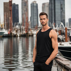 BWET Swimwear Beach Black Tank Tops