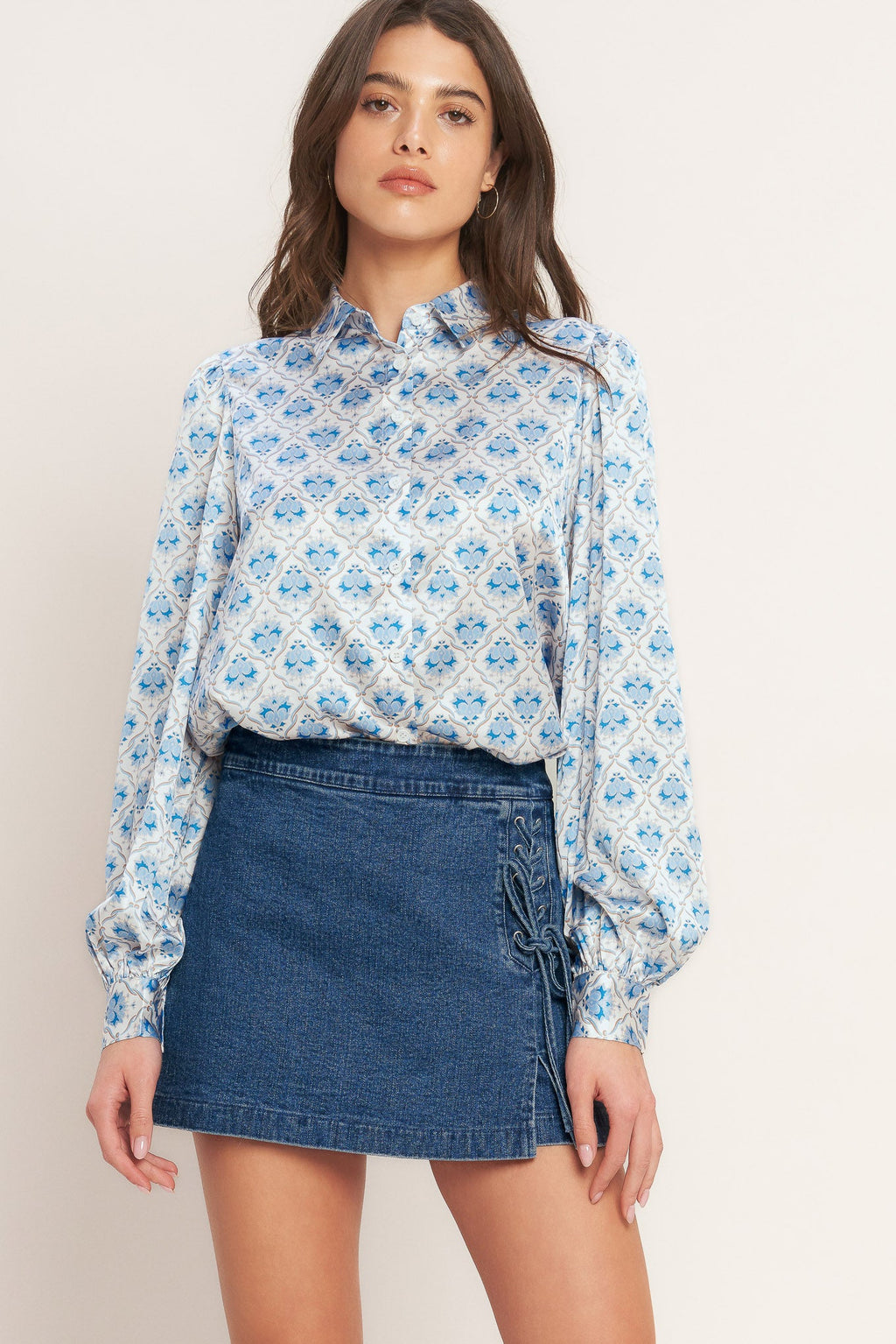 City Lace Denim Skort