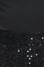 Twinkle Chic Black Top and Sequin Short Romper