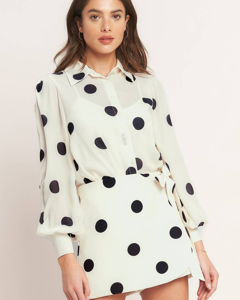 Polka Dot Wrap Skort