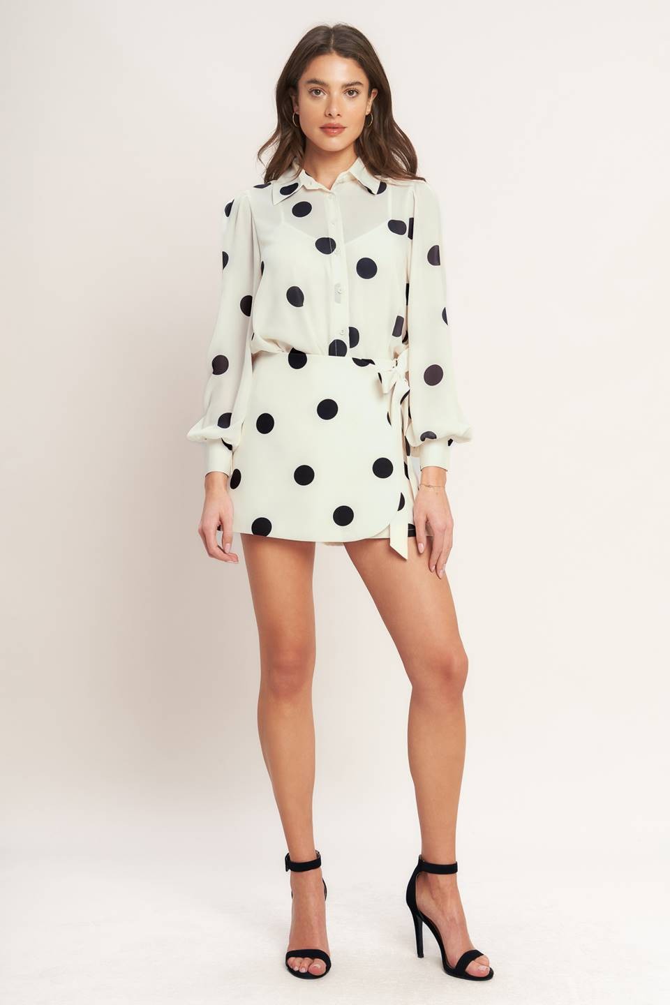 Polka Dot Wrap Skort