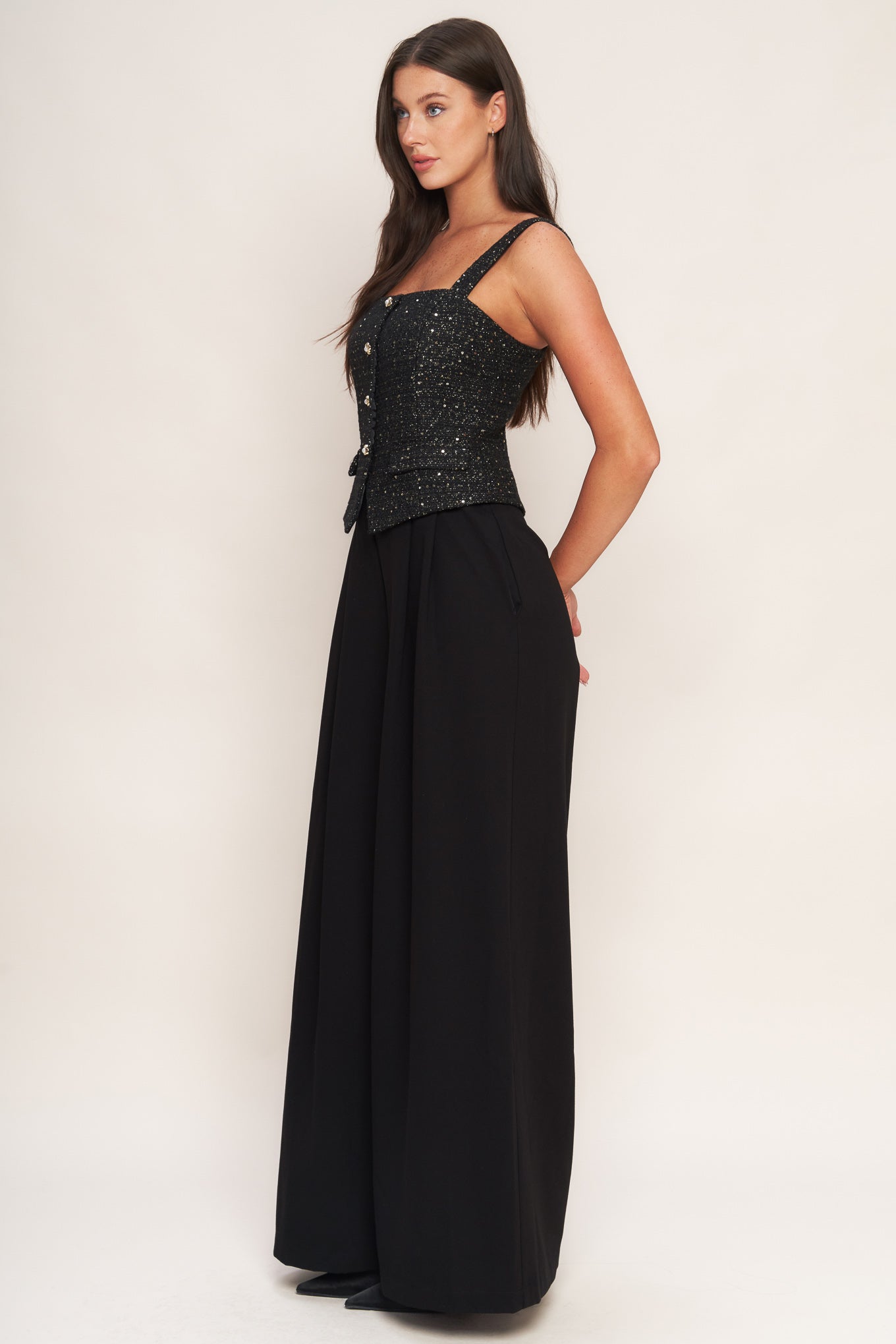 Midnight Parisienne Woven Jumpsuit