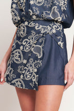 Handcrafted Feel Embroidery Skort