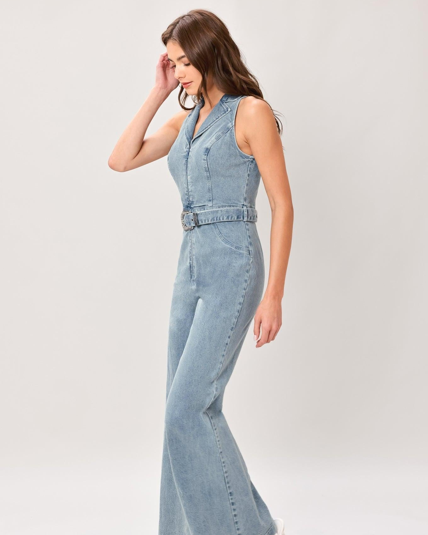 Flare Icon Denim Jumpsuit