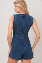 Midnight Denim Skort Romper
