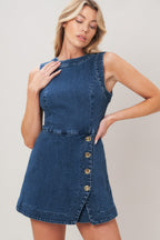 Midnight Denim Skort Romper