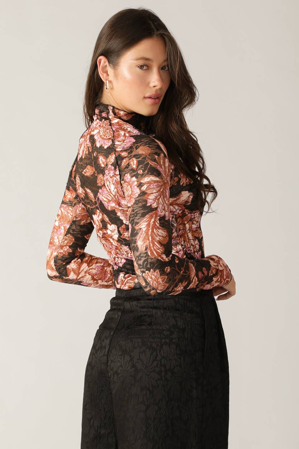 Fireside Chats Stretch Lace Top