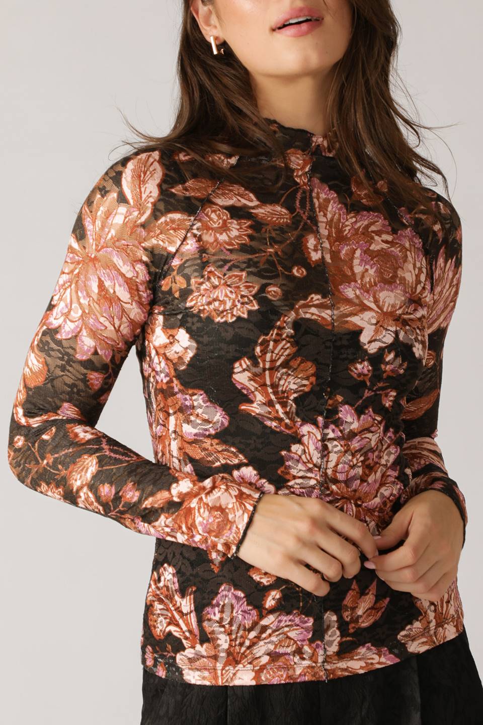 Fireside Chats Stretch Lace Top