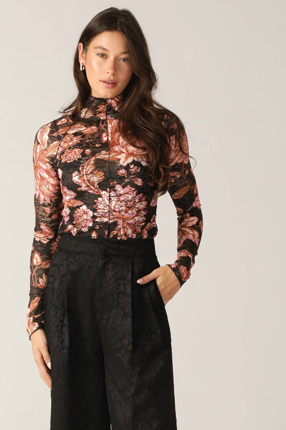 Fireside Chats Stretch Lace Top