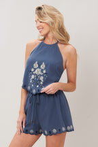 Moonlit Flora Scarf Top & Shorts Set