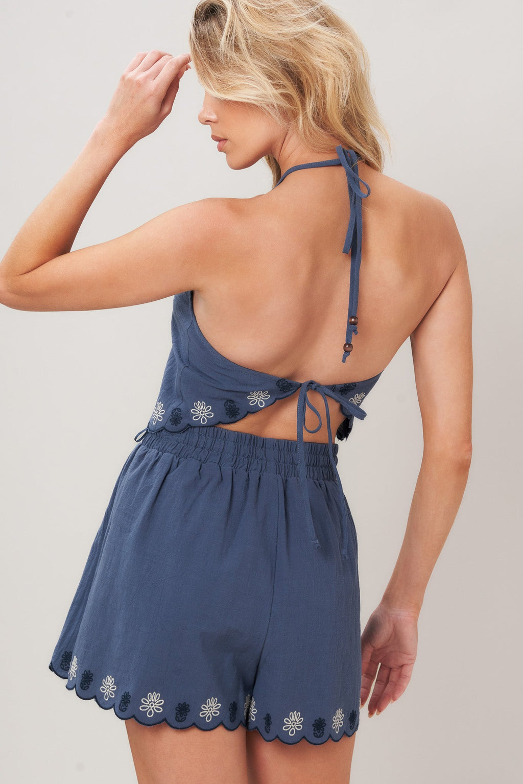 Moonlit Flora Scarf Top & Shorts Set