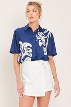 Coastal Bloom Woven Top
