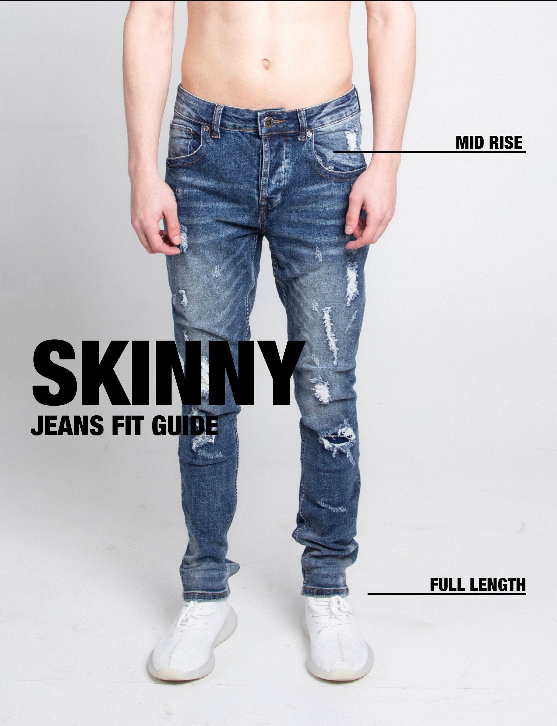 Casual Distressed Skinny Jeans | A406