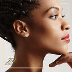 Heart 3 CZ Earrings 14K Gold Filled Silver Hip Hop Studs