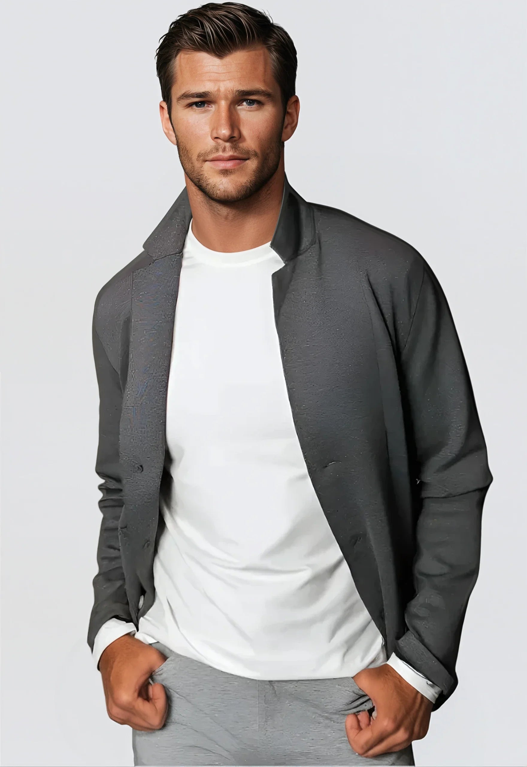 In-Flight Stretch Blazer | Charcoal Gray