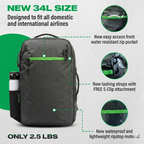 Island Hopper 2.0 Travel Backpack New Matte Black | Lightweight Waterproof 28L & 34L