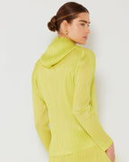 Pleated Jacket with Two-Way Zipper J01HD Lime