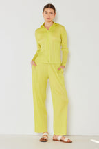 Pleated Jacket with Two-Way Zipper J01HD Lime