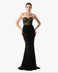 Black Lace Evening Gown