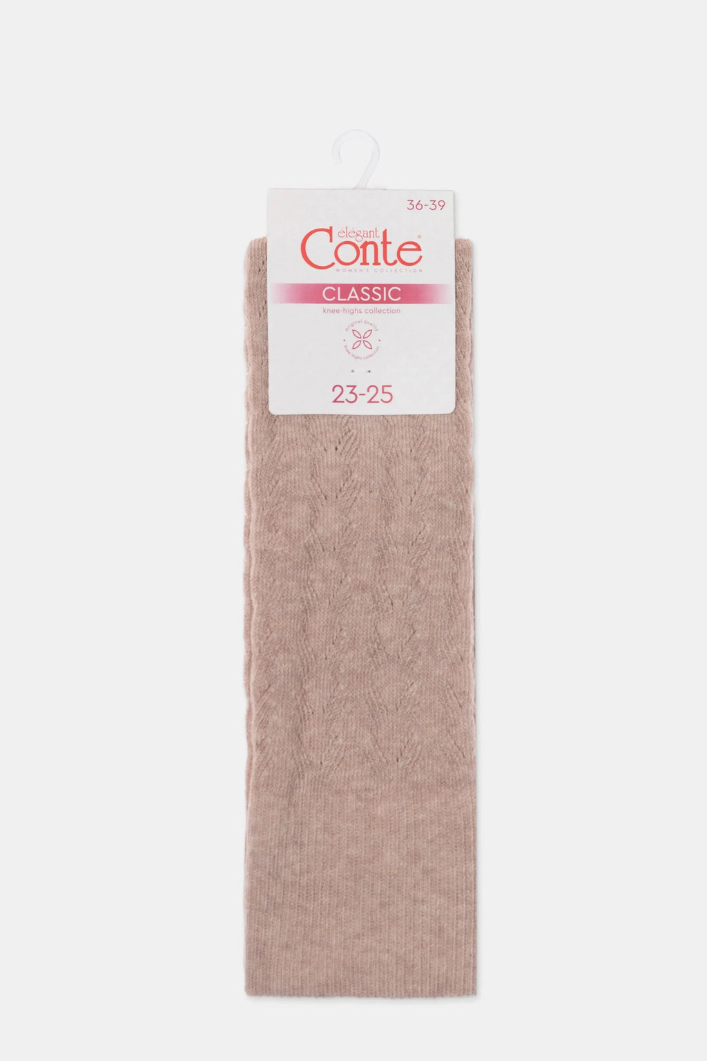 Cotton Knee Highs Conte Classic Socks 010 | Cotton Blend and Knitted Pattern