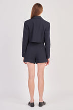 Double Breasted Button Blazer | Ivory or Navy