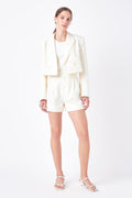 Double Breasted Button Blazer | Ivory or Navy