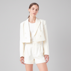 Double Breasted Button Blazer | Ivory or Navy