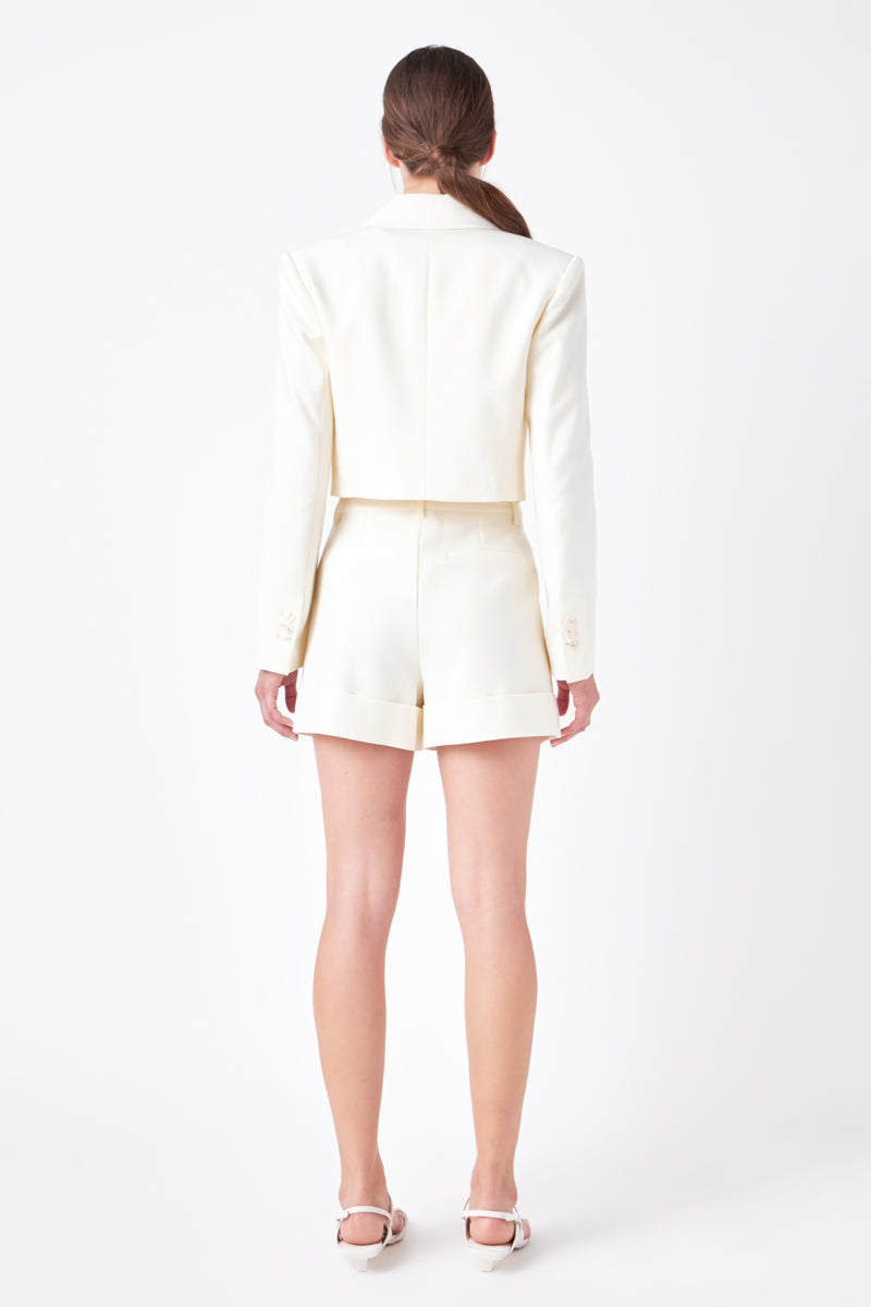 Double Breasted Button Blazer | Ivory or Navy