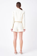 Double Breasted Button Blazer | Ivory or Navy