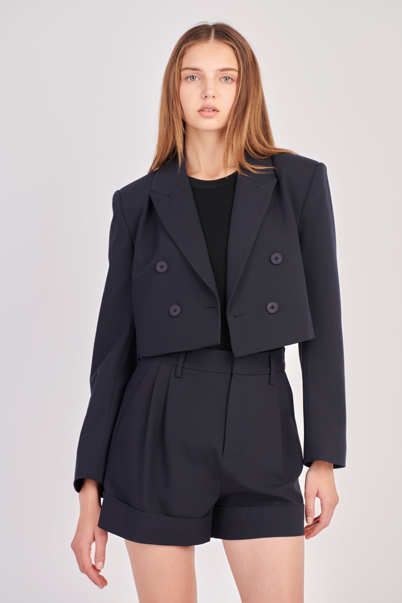 Double Breasted Button Blazer | Ivory or Navy