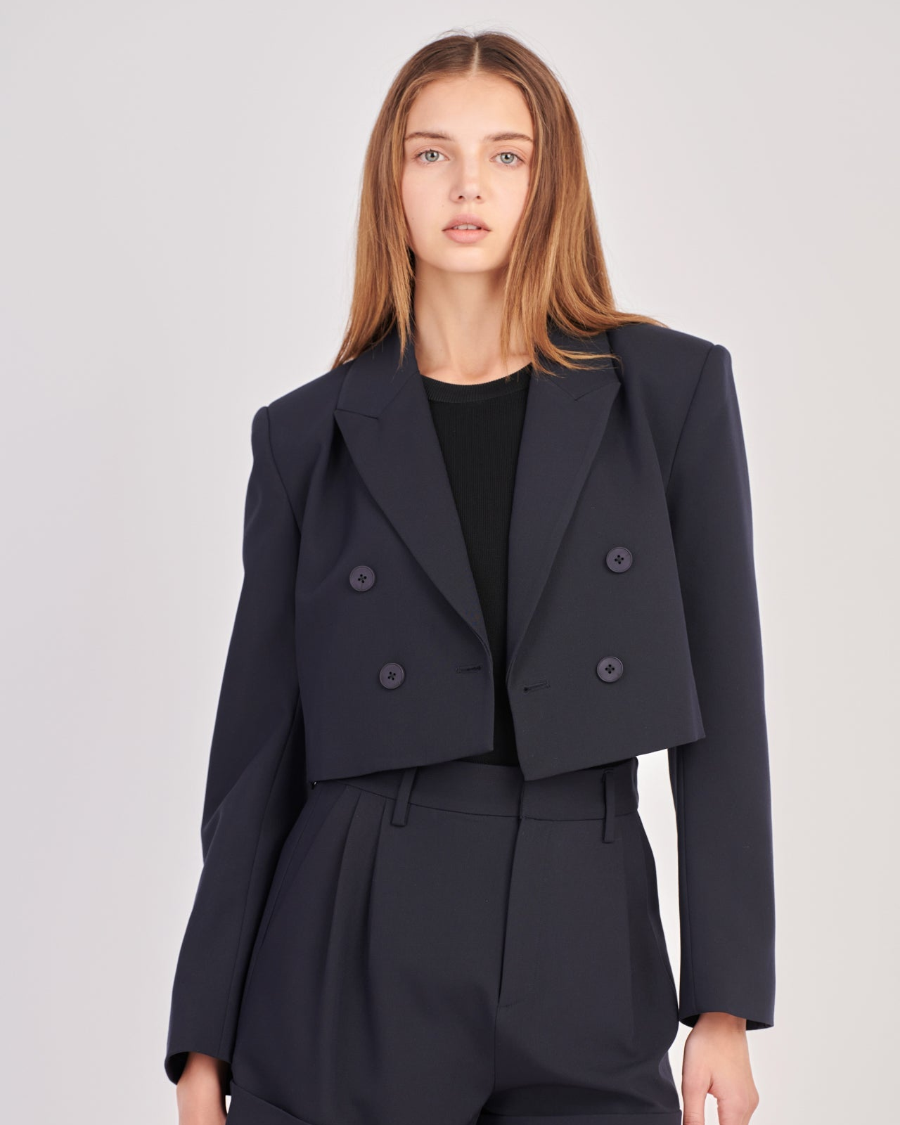 Double Breasted Button Blazer | Ivory or Navy