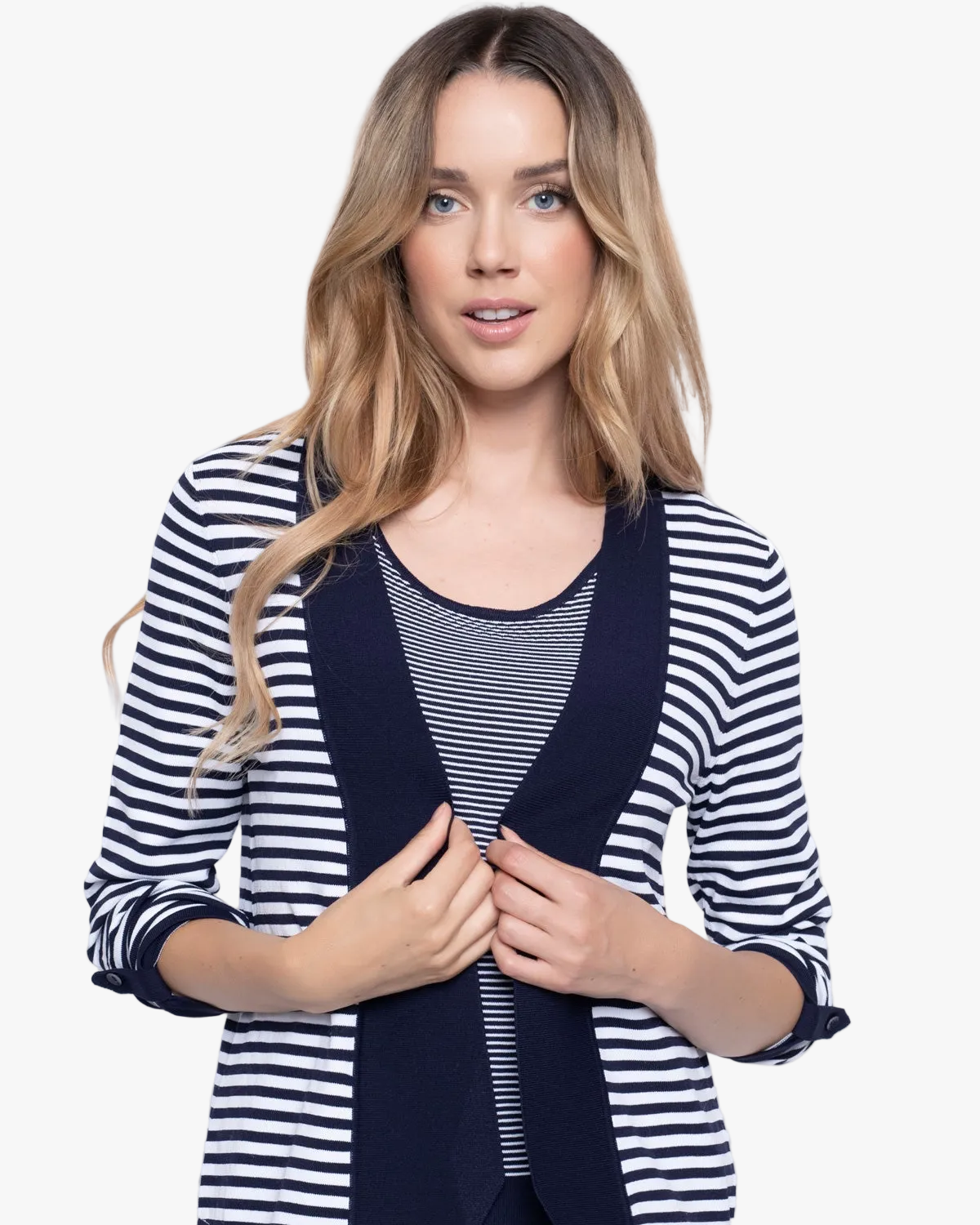 Open Front Stripe Jacket