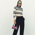 Jacquard Cropped Sweater Tribeca | Women - BYMANYC ® New York