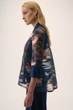 Signature Jacquard Organza Floral Print Swing Jacket