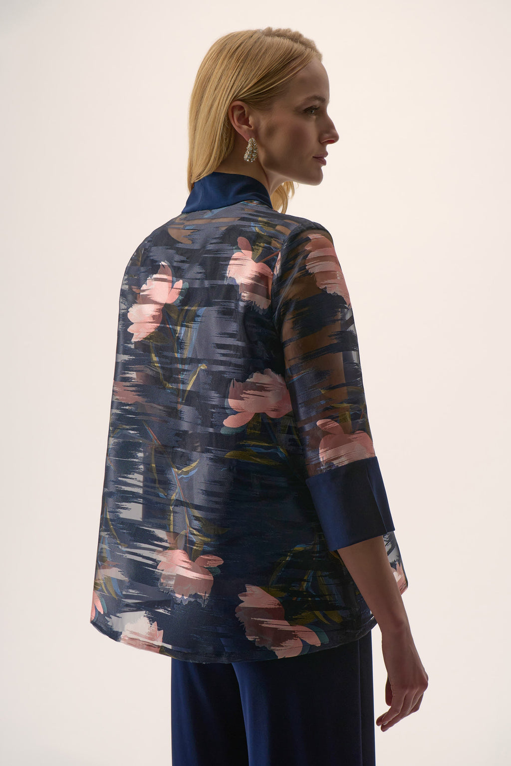 Signature Jacquard Organza Floral Print Swing Jacket