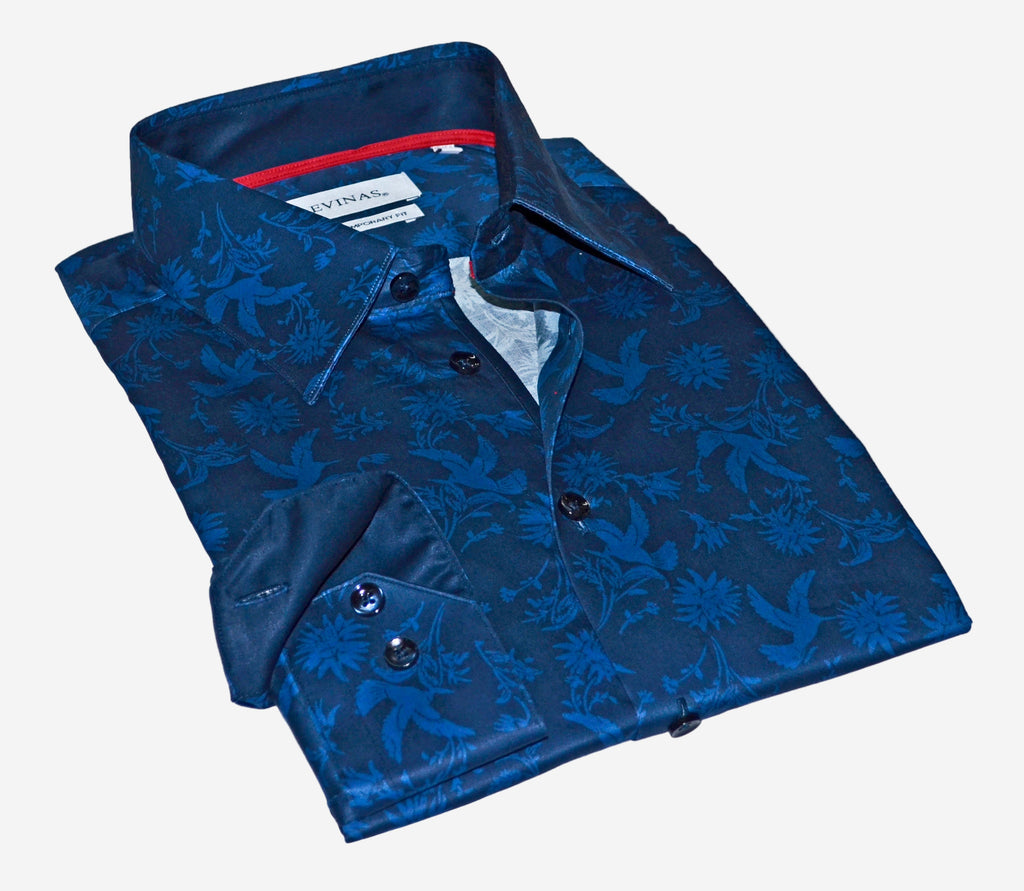 James Button-Up Shirt with Contrast Details Navy | Contemporary Fit (Regular)