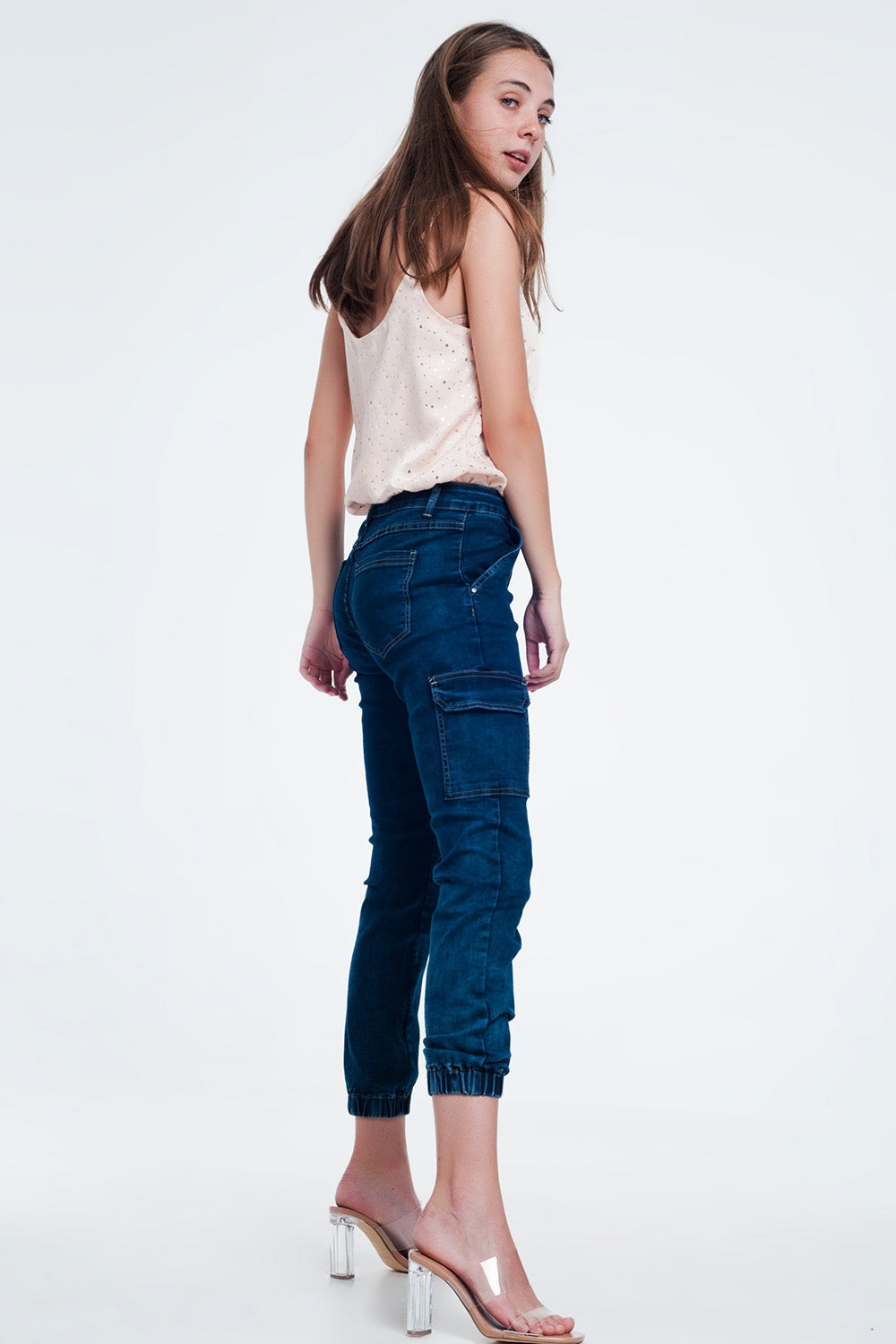 Jeans in Navy with Cargo Pockets