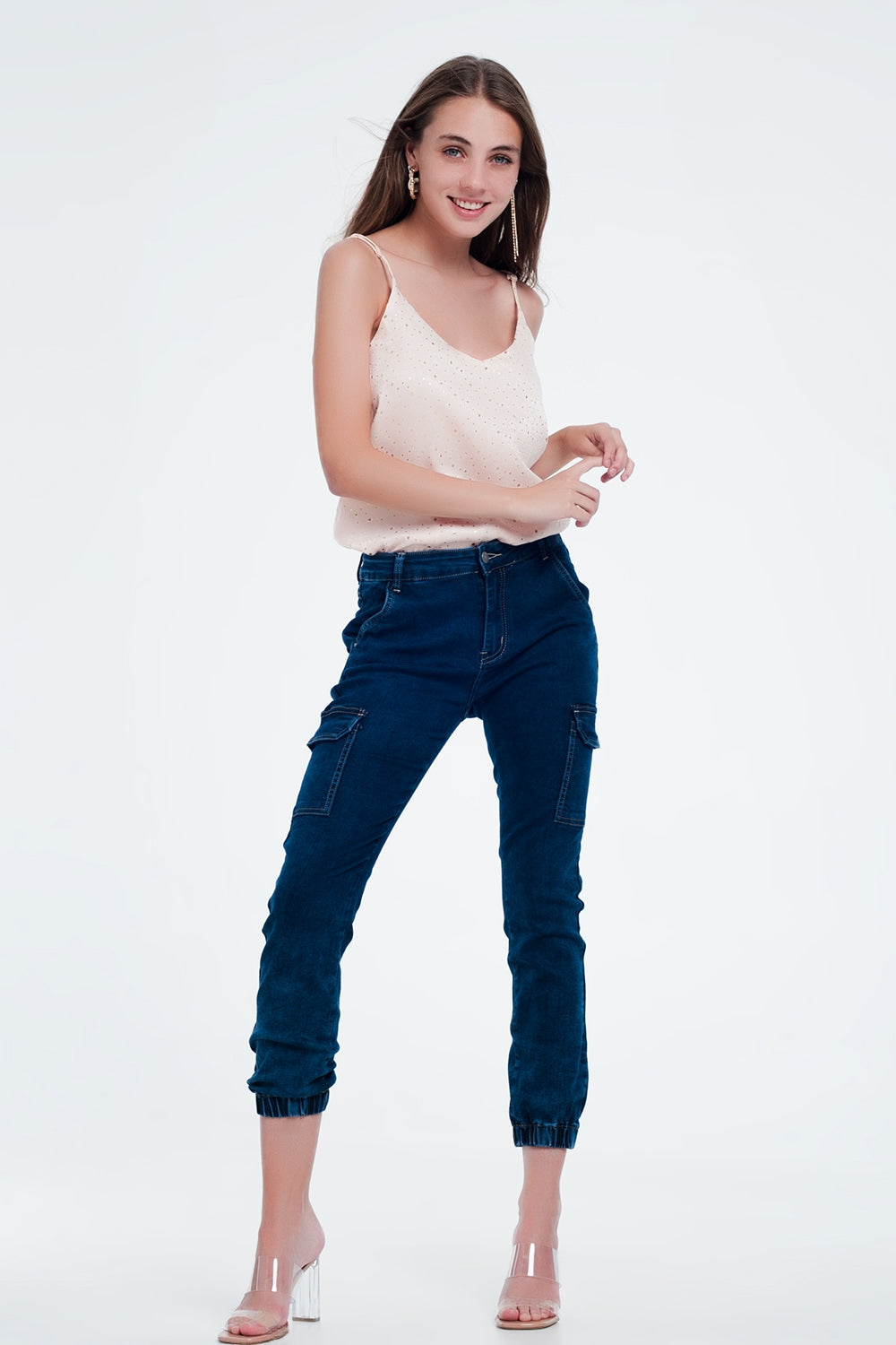 Jeans in Navy with Cargo Pockets